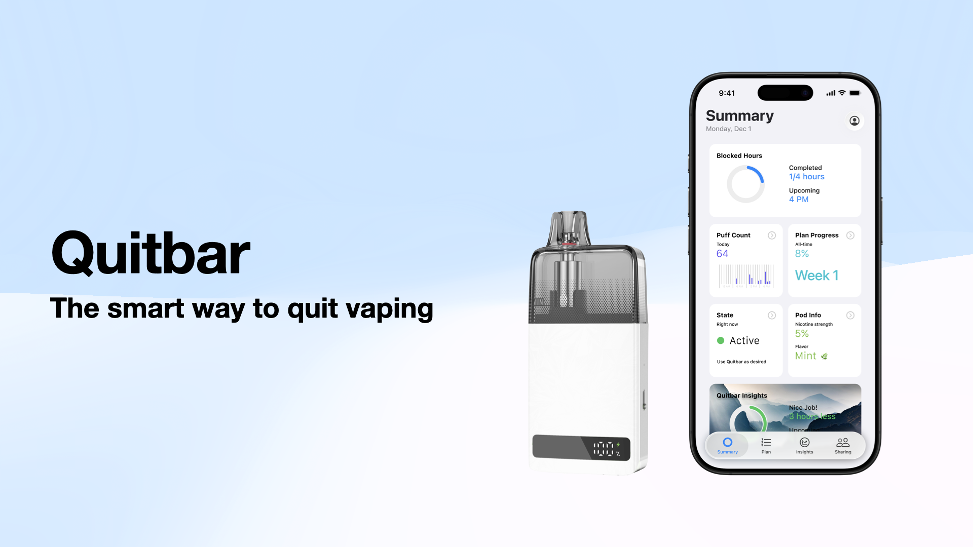 Quitbar pitch deck main slide